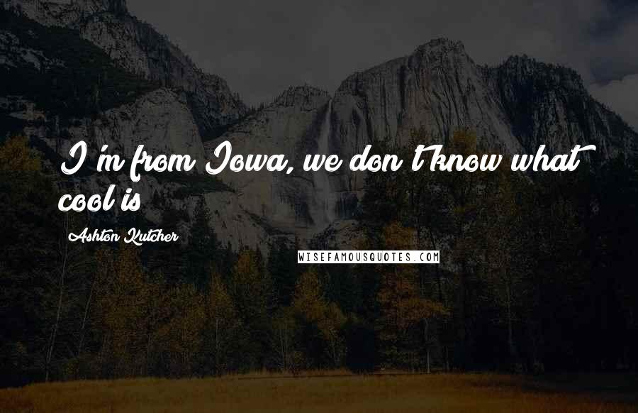 Ashton Kutcher Quotes: I'm from Iowa, we don't know what cool is!