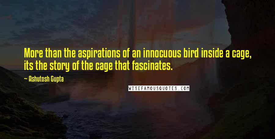 Ashutosh Gupta Quotes: More than the aspirations of an innocuous bird inside a cage, its the story of the cage that fascinates.