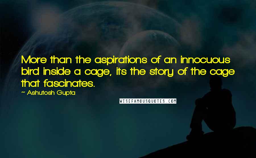 Ashutosh Gupta Quotes: More than the aspirations of an innocuous bird inside a cage, its the story of the cage that fascinates.