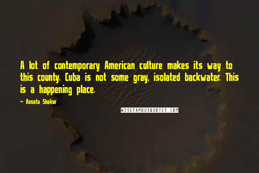 Assata Shakur Quotes: A lot of contemporary American culture makes its way to this county. Cuba is not some gray, isolated backwater. This is a happening place.