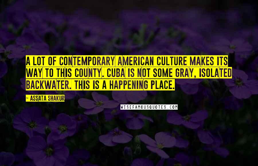 Assata Shakur Quotes: A lot of contemporary American culture makes its way to this county. Cuba is not some gray, isolated backwater. This is a happening place.