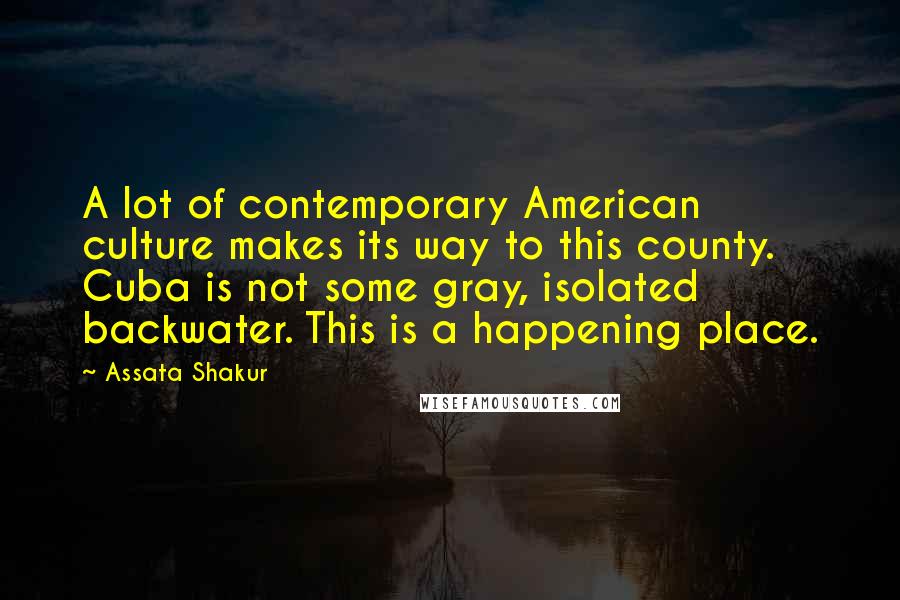 Assata Shakur Quotes: A lot of contemporary American culture makes its way to this county. Cuba is not some gray, isolated backwater. This is a happening place.