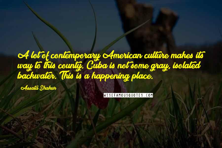 Assata Shakur Quotes: A lot of contemporary American culture makes its way to this county. Cuba is not some gray, isolated backwater. This is a happening place.