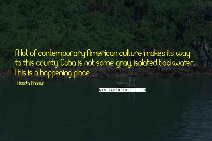 Assata Shakur Quotes: A lot of contemporary American culture makes its way to this county. Cuba is not some gray, isolated backwater. This is a happening place.