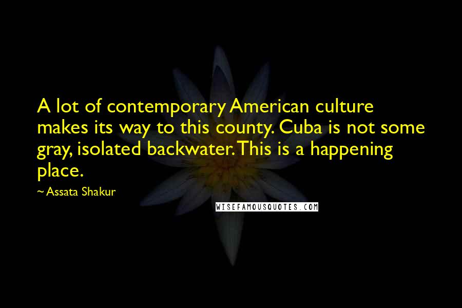 Assata Shakur Quotes: A lot of contemporary American culture makes its way to this county. Cuba is not some gray, isolated backwater. This is a happening place.