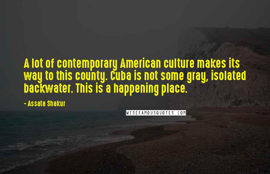 Assata Shakur Quotes: A lot of contemporary American culture makes its way to this county. Cuba is not some gray, isolated backwater. This is a happening place.