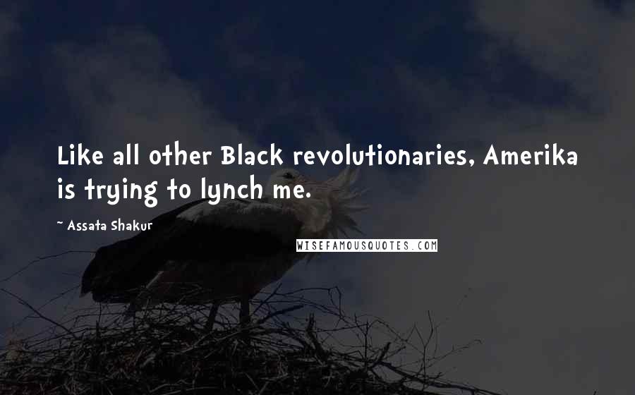 Assata Shakur Quotes: Like all other Black revolutionaries, Amerika is trying to lynch me.