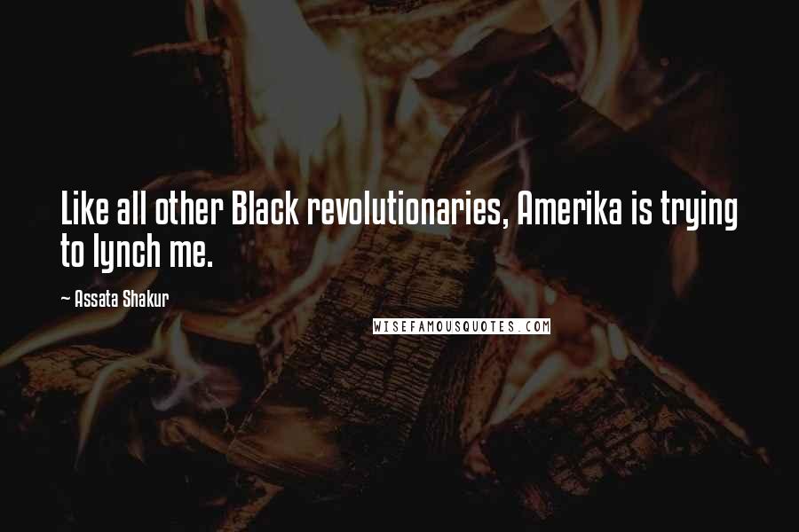 Assata Shakur Quotes: Like all other Black revolutionaries, Amerika is trying to lynch me.