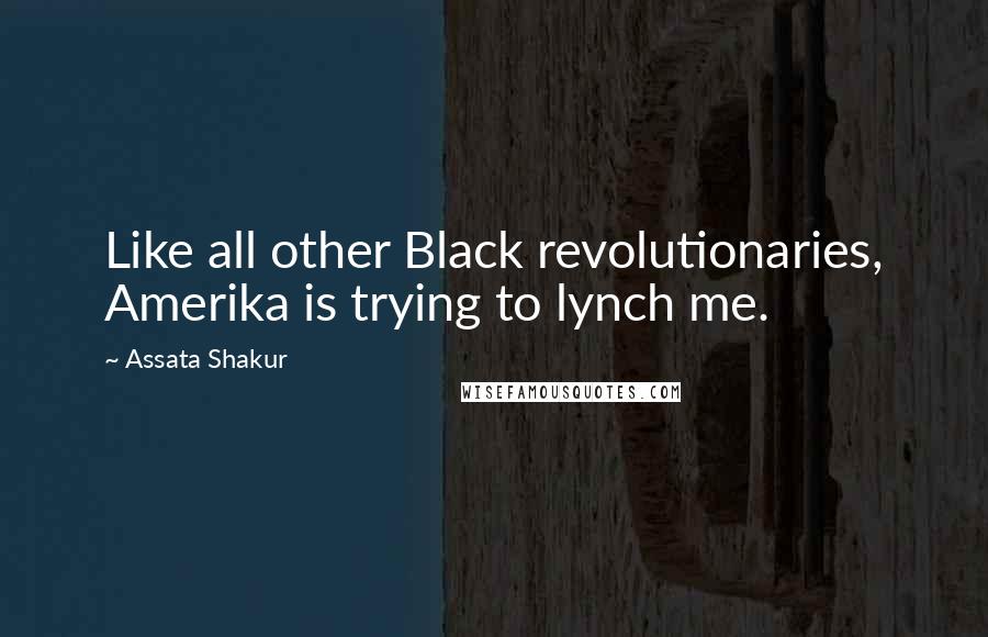 Assata Shakur Quotes: Like all other Black revolutionaries, Amerika is trying to lynch me.