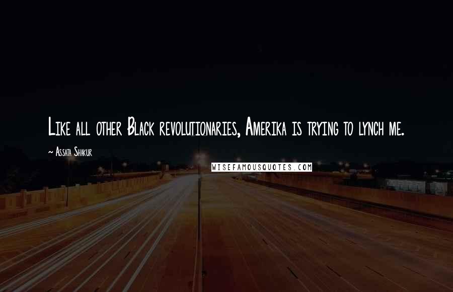 Assata Shakur Quotes: Like all other Black revolutionaries, Amerika is trying to lynch me.