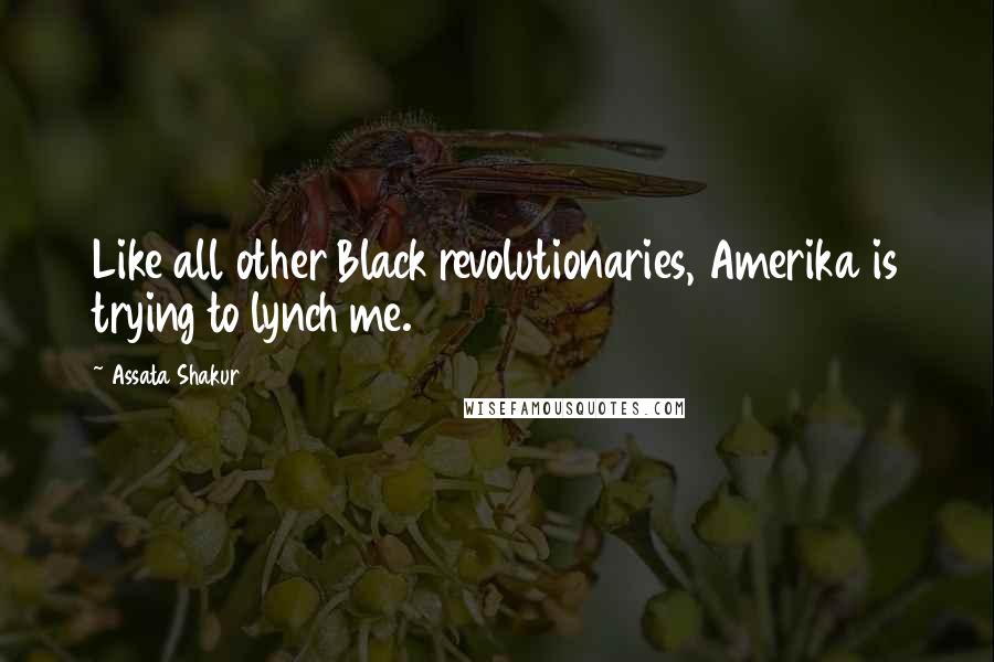 Assata Shakur Quotes: Like all other Black revolutionaries, Amerika is trying to lynch me.