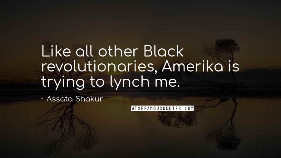 Assata Shakur Quotes: Like all other Black revolutionaries, Amerika is trying to lynch me.