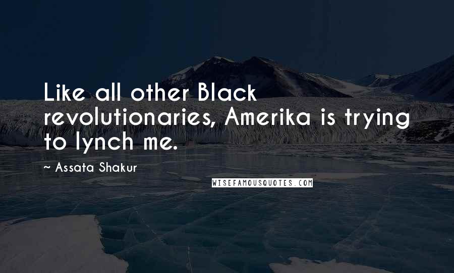 Assata Shakur Quotes: Like all other Black revolutionaries, Amerika is trying to lynch me.