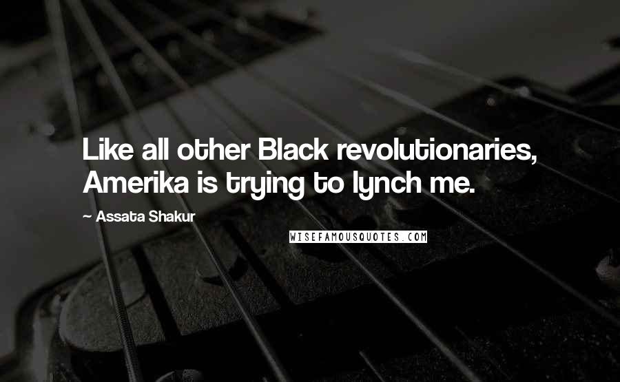 Assata Shakur Quotes: Like all other Black revolutionaries, Amerika is trying to lynch me.