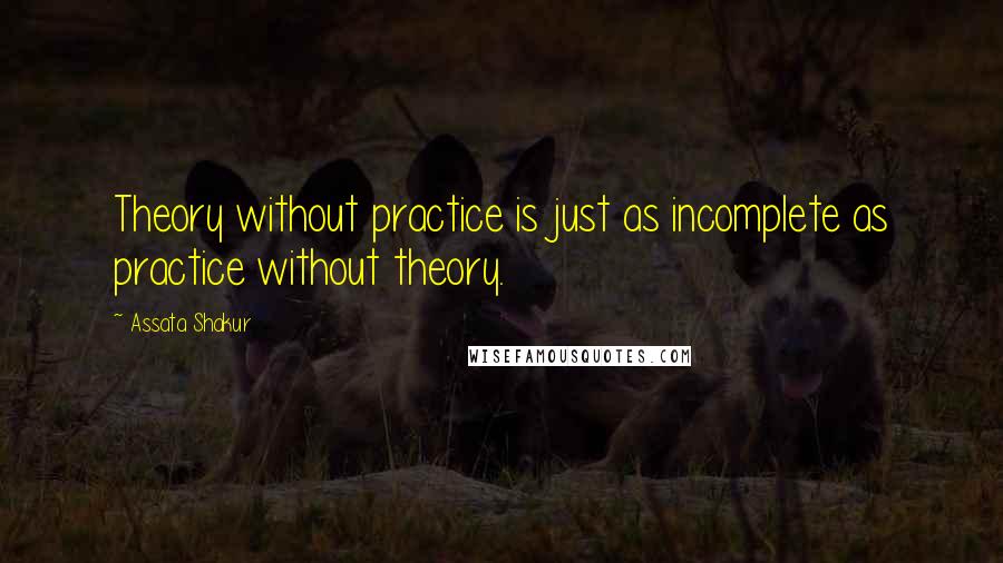 Assata Shakur Quotes: Theory without practice is just as incomplete as practice without theory.