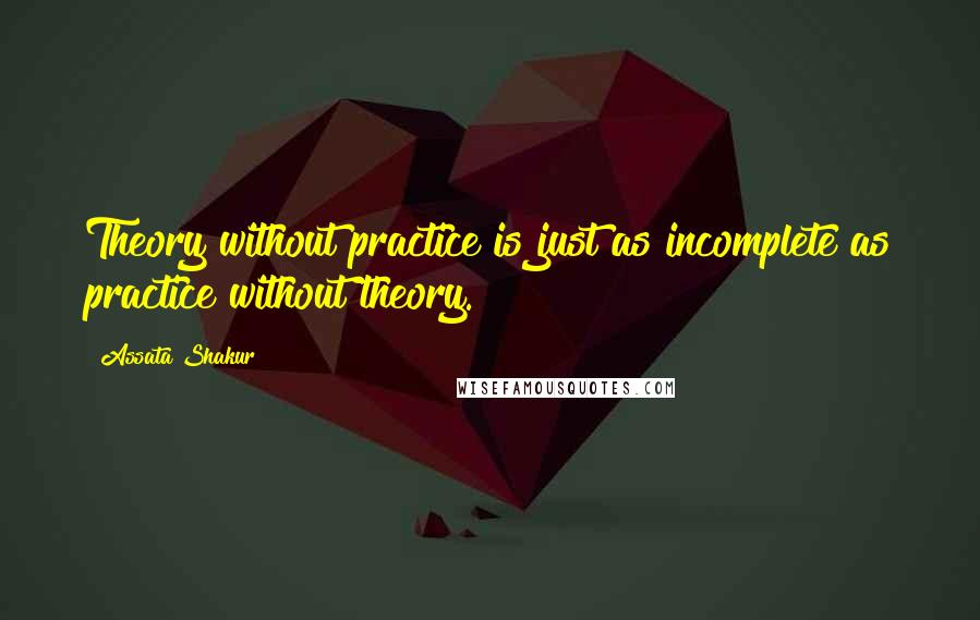 Assata Shakur Quotes: Theory without practice is just as incomplete as practice without theory.