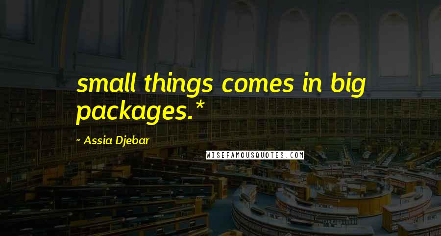 Assia Djebar Quotes: small things comes in big packages.*