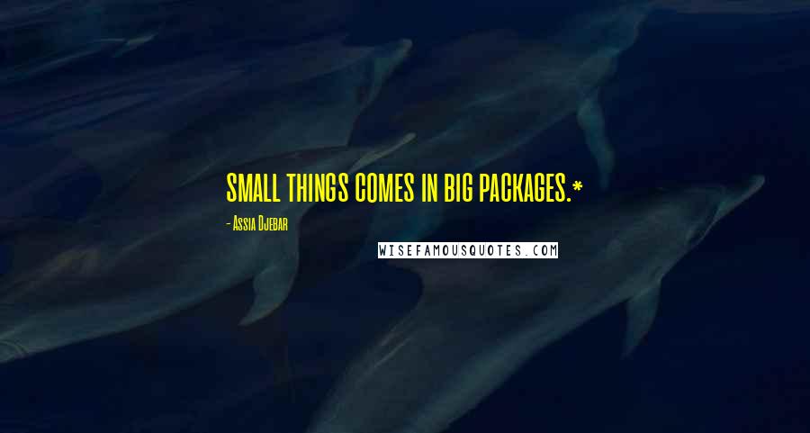 Assia Djebar Quotes: small things comes in big packages.*