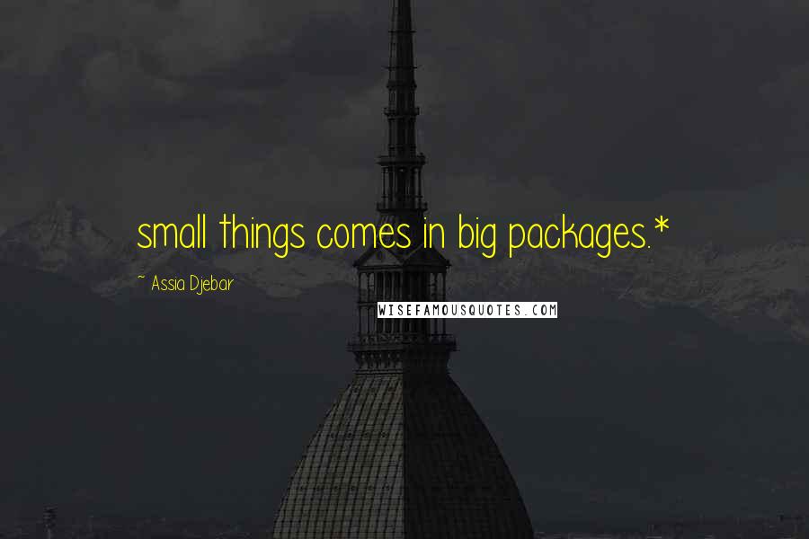 Assia Djebar Quotes: small things comes in big packages.*