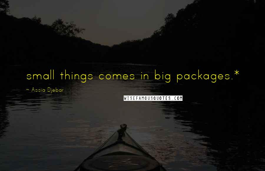 Assia Djebar Quotes: small things comes in big packages.*