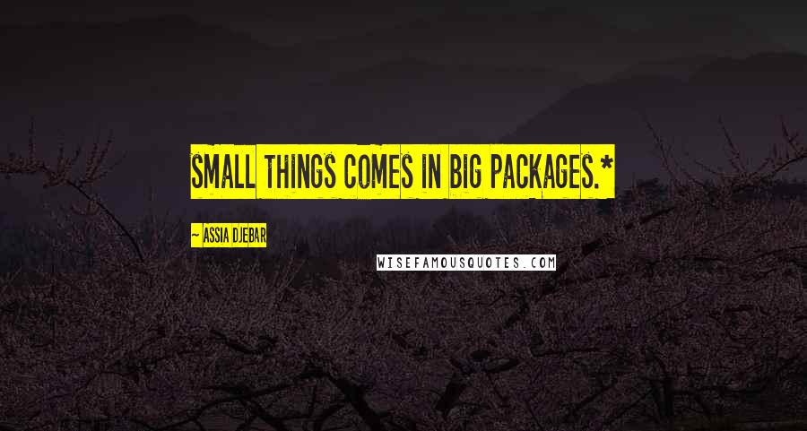 Assia Djebar Quotes: small things comes in big packages.*