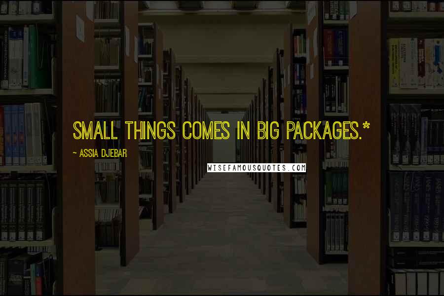 Assia Djebar Quotes: small things comes in big packages.*