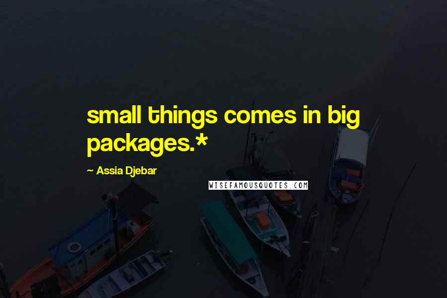 Assia Djebar Quotes: small things comes in big packages.*