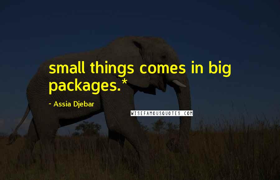 Assia Djebar Quotes: small things comes in big packages.*