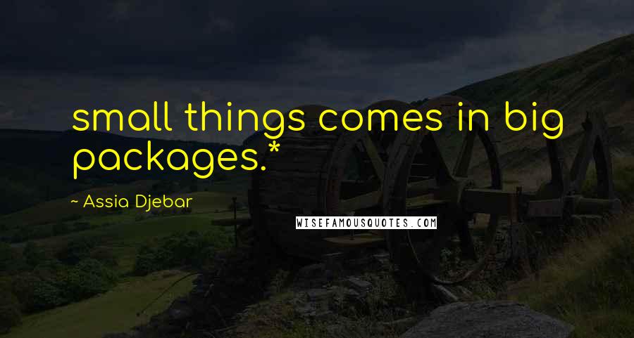 Assia Djebar Quotes: small things comes in big packages.*