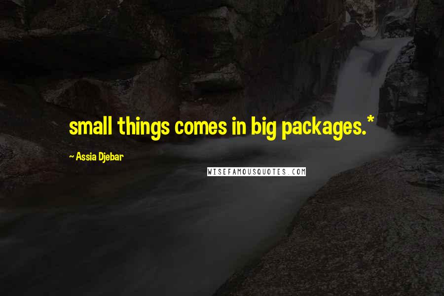 Assia Djebar Quotes: small things comes in big packages.*
