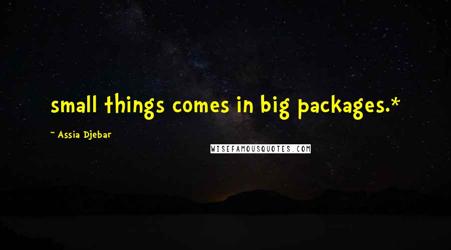 Assia Djebar Quotes: small things comes in big packages.*