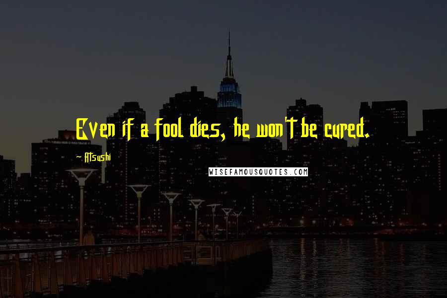 Atsushi Quotes: Even if a fool dies, he won't be cured.