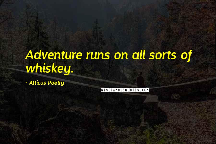 Atticus Poetry Quotes: Adventure runs on all sorts of whiskey.