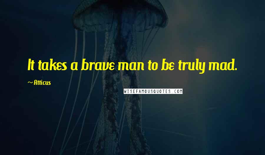 Atticus Quotes: It takes a brave man to be truly mad.