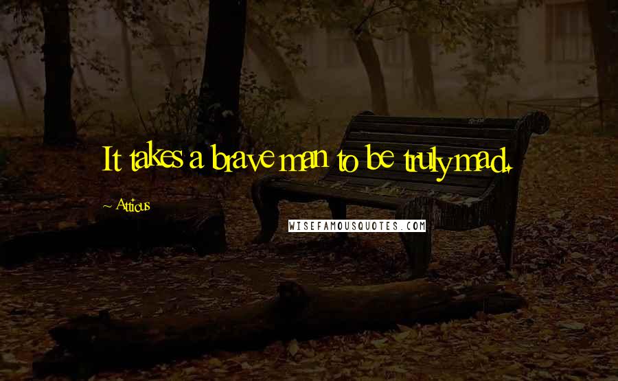 Atticus Quotes: It takes a brave man to be truly mad.