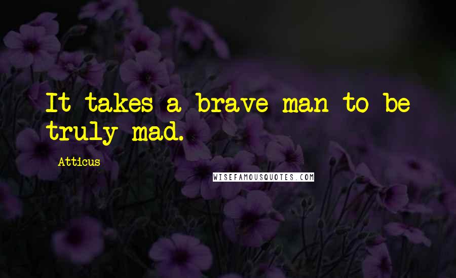 Atticus Quotes: It takes a brave man to be truly mad.