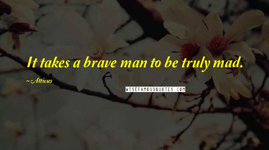 Atticus Quotes: It takes a brave man to be truly mad.