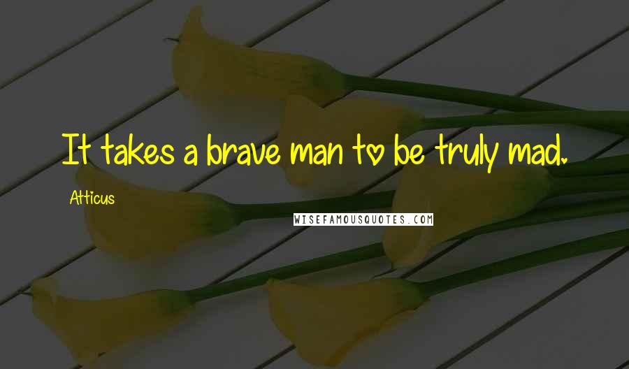 Atticus Quotes: It takes a brave man to be truly mad.