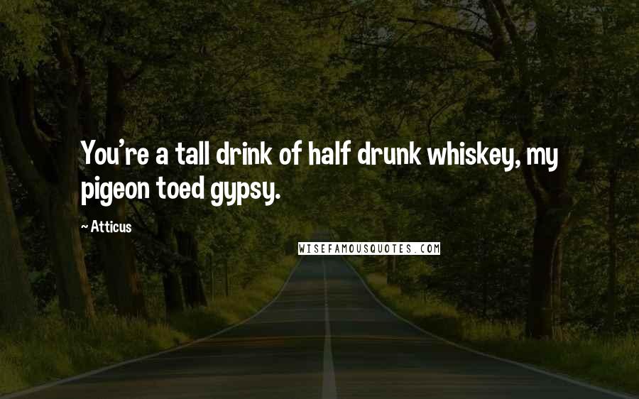 Atticus Quotes: You're a tall drink of half drunk whiskey, my pigeon toed gypsy.