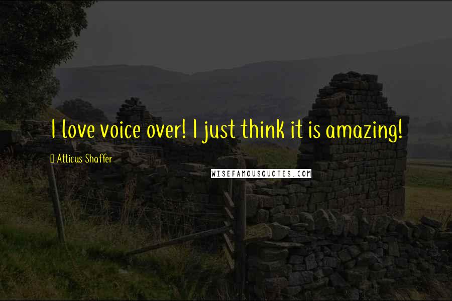 Atticus Shaffer Quotes: I love voice over! I just think it is amazing!