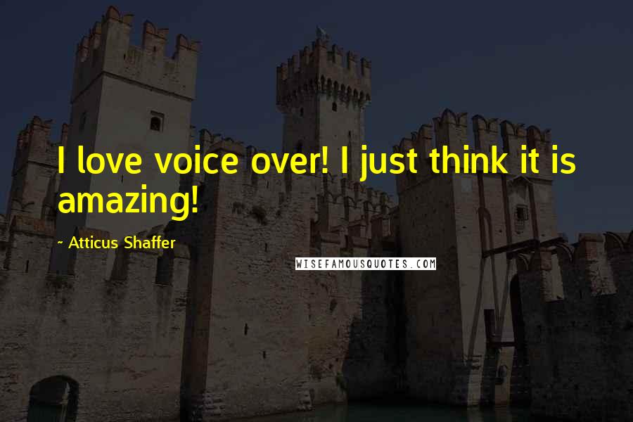 Atticus Shaffer Quotes: I love voice over! I just think it is amazing!
