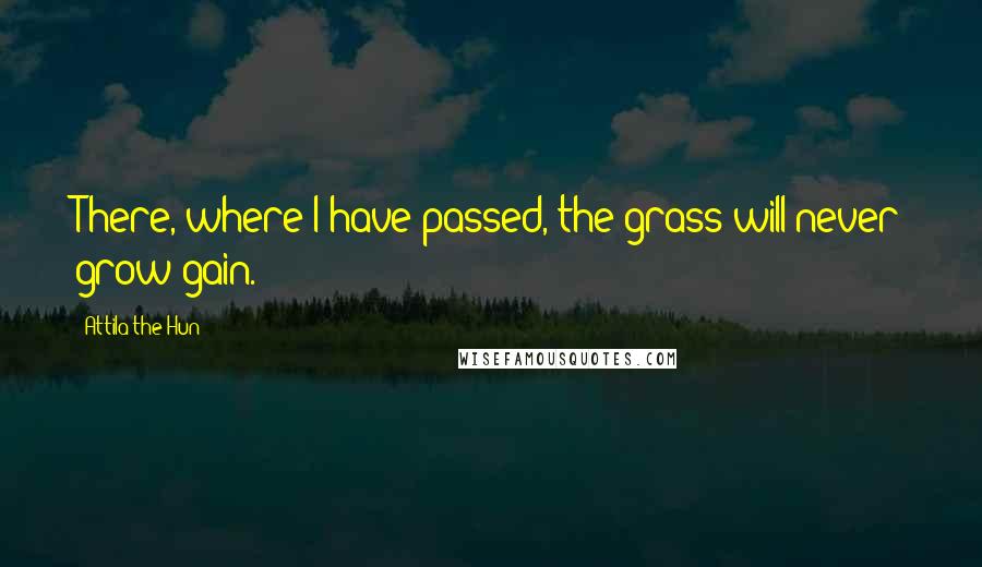 Attila The Hun Quotes: There, where I have passed, the grass will never grow gain.