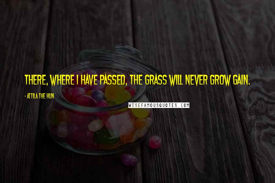 Attila The Hun Quotes: There, where I have passed, the grass will never grow gain.