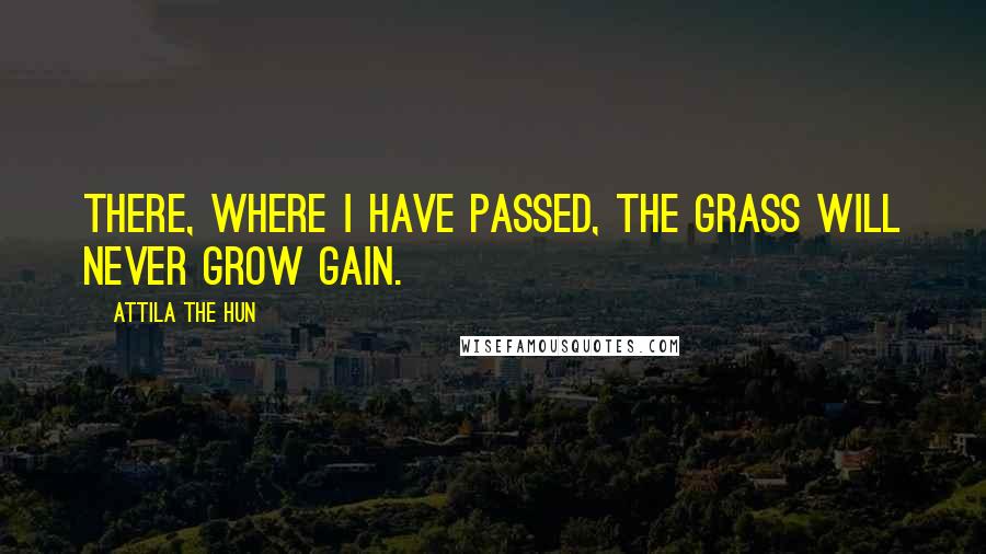 Attila The Hun Quotes: There, where I have passed, the grass will never grow gain.