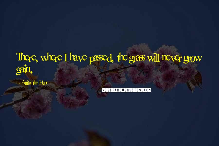 Attila The Hun Quotes: There, where I have passed, the grass will never grow gain.
