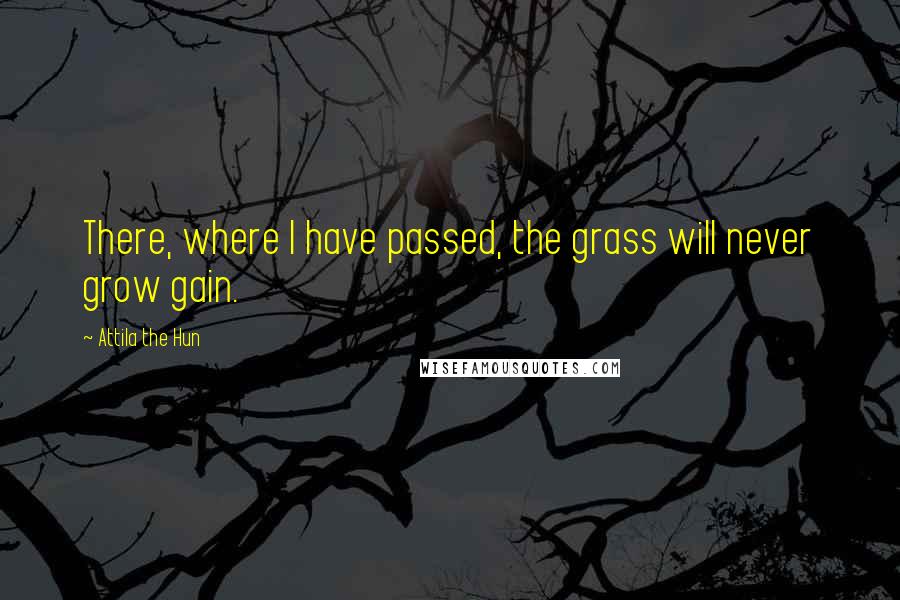 Attila The Hun Quotes: There, where I have passed, the grass will never grow gain.