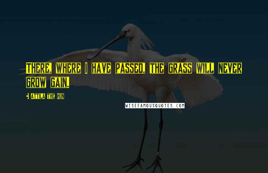 Attila The Hun Quotes: There, where I have passed, the grass will never grow gain.