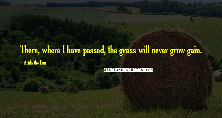 Attila The Hun Quotes: There, where I have passed, the grass will never grow gain.