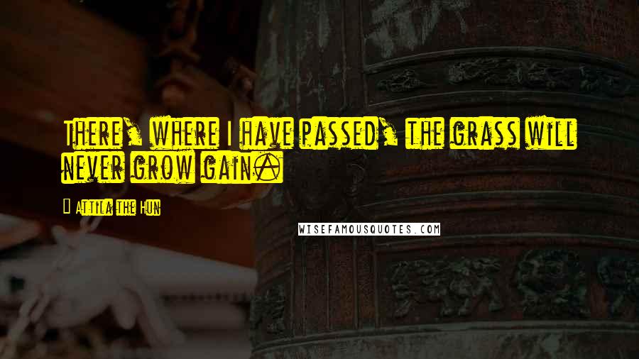 Attila The Hun Quotes: There, where I have passed, the grass will never grow gain.