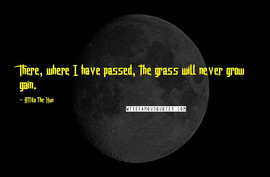 Attila The Hun Quotes: There, where I have passed, the grass will never grow gain.